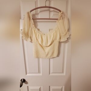 Cream Women's Top